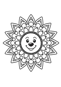 mandala osito para colorear para niños