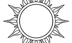 a sun mandala for kids to coloring