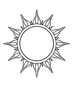 a sun mandala for kids to coloring