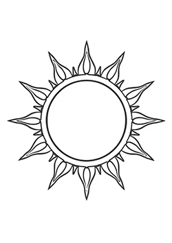 a sun mandala for kids to coloring