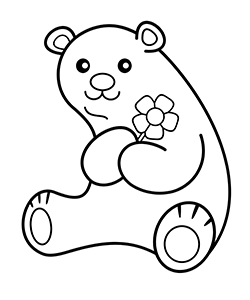 bear coloring page for kids