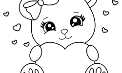 loving bear coloring page for kids
