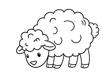 sheep coloring page for kids