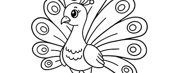 peacock coloring page for kids
