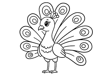 peacock coloring page for kids