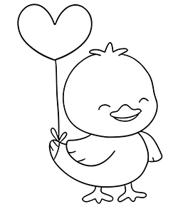 chick coloring page for kids
