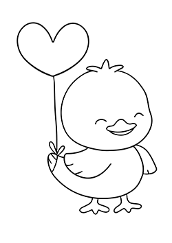 chick coloring page for kids