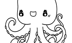 octopus coloring page for kids