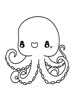 octopus coloring page for kids