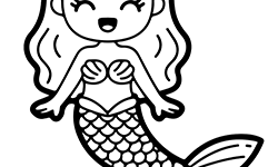 mermaid for little kids to coloring