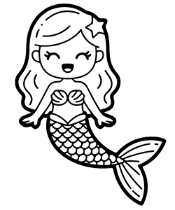 mermaid for little kids to coloring