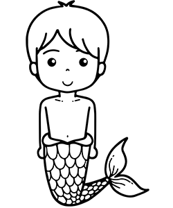 mermaid boy for little kids to coloring