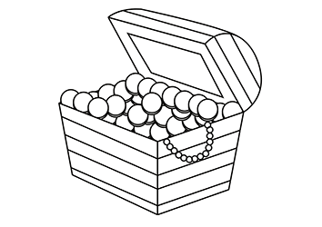 pirate treasure for little kids to coloring