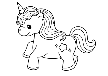 unicorn for little kids to coloring