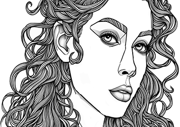 face coloring pages for adults