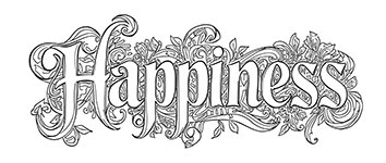 coloring words. Happiness