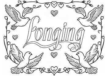 coloring words. Longing