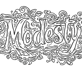coloring words. Modesty