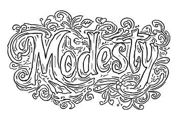 coloring words. Modesty