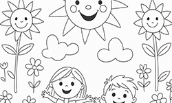 nature for kids to coloring