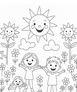 nature for kids to coloring