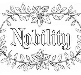 coloring words. Nobility