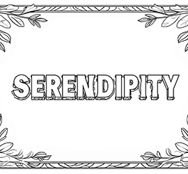 coloring words. Serendipity