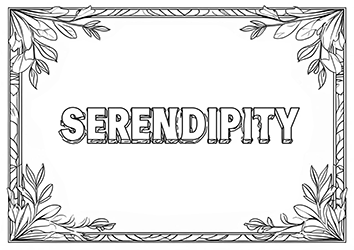 coloring words. Serendipity