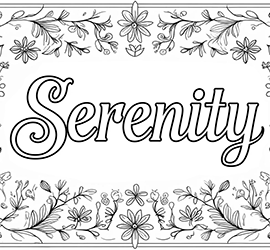 coloring words. Serenity