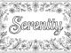 coloring words. Serenity